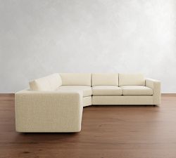 Carmel Wide Arm 3-Piece L-Shaped Wedge Sectional (123&quot;&ndash;129&quot;)