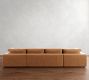 Dream Wide Arm Leather Double Chaise Sectional (154&quot;&ndash;174&quot;)