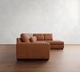 Big Sur Square Arm Deep Seat Leather Return Bumper Sectional (121&quot;&ndash;153&quot;)