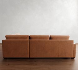 Big Sur Square Arm Leather 3-Piece Bumper Sectional (115&quot;)