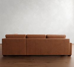 Big Sur Square Arm Leather Return Bumper Sectional (115&quot;&ndash;147&quot;)