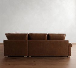 Canyon Roll Arm Leather 3-Piece Sectional (122&quot;)