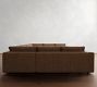 Carmel Wide Arm Leather U-Shaped Sectional (146&quot;)