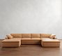 Dream Wide Arm Leather Double Chaise Sectional (154&quot;&ndash;174&quot;)