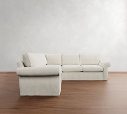 Pearce Roll Arm Slipcovered 2-Piece L-Shaped Sectional (112&quot;)