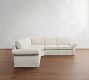 Pearce Roll Arm Slipcovered 3-Piece L-Shaped Wedge Sectional (122&quot;&ndash;130&quot;)
