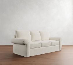 Pearce Roll Arm Slipcovered Sleeper Sofa with Memory Foam Mattress (89&quot;)