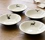 Rustic Reindeer Stoneware Cereal Bowls - Set of 4