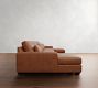 Big Sur Square Arm Deep Seat Leather Double Chaise Sectional (146&quot;&ndash;198&quot;)