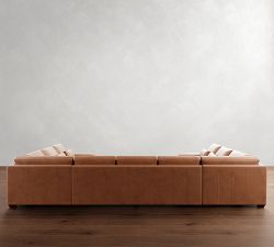 Big Sur Square Arm Deep Seat Leather U-Shaped Sectional (159&quot;&ndash;191&quot;)