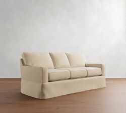 Buchanan Square Arm Slipcovered Sleeper Sofa with Memory Foam Mattress (78&quot;-84&quot;)