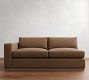 Build Your Own Carmel Wide Arm Wood Base Leather Sectional