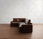 Canyon Square Arm Leather 3-Piece Wedge Sectional (127&quot;)