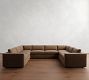 Carmel Wide Arm Leather U-Shaped Sectional (146&quot;)