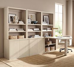 Cayman Peninsula Desk with Bookcase Suite (108&quot; x 66&quot;)