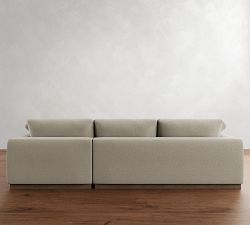 Dream Wide Arm Wood Base Chaise Sectional (120&quot;&ndash;130&quot;)