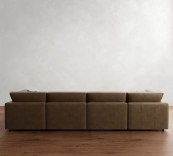 Modular Leather 6-Piece Double Chaise Sectional (148&quot;&ndash;160&quot;)