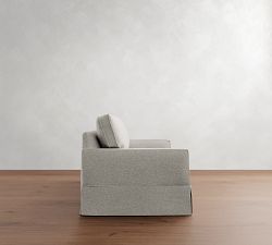 PB Comfort Square Arm Slipcovered Sleeper Sofa with Memory Foam Mattress (74&quot;&ndash;87&quot;)