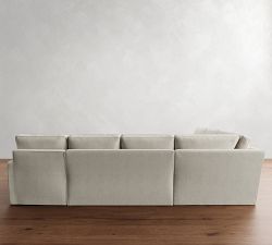 Pearce Square Arm Slipcovered L-Shaped Wedge Chaise Sectional (142&quot;)
