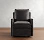 Tyler Square Arm Leather Manual &amp; Power Swivel Glider Recliner