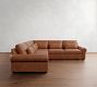 Big Sur Roll Arm Deep Seat Leather 3-Piece L-Shaped Sectional (122&quot;)