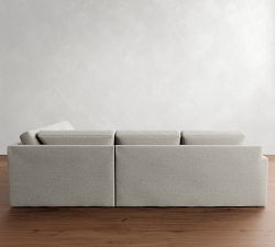 Big Sur Square Arm Slipcovered 3-Piece Wedge Sectional (123&quot;)