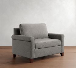 Cameron Roll Arm Twin Sleeper Sofa with Memory Foam Mattress (56&quot;)