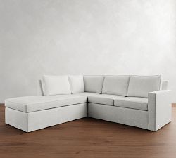 Cameron Square Arm Slipcovered 3-Piece Bumper Sectional (101&quot;)