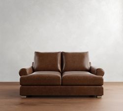 Canyon Roll Arm Leather Sofa (77&quot;&ndash;102&quot;)