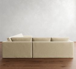 Carmel Slim Arm Slipcovered 3-Piece L-Shaped Wedge Sectional (120&quot;&ndash;127&quot;)