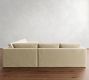 Carmel Slim Arm Slipcovered 3-Piece L-Shaped Wedge Sectional (120&quot;&ndash;127&quot;)