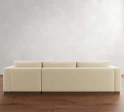 Carmel Wide Arm Wood Base Chaise Sectional (113&quot;&ndash;135&quot;)