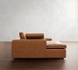Dream Wide Arm Leather Double Chaise Sectional (154&quot;&ndash;174&quot;)