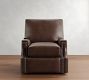 James Square Arm Leather Power Lift Recliner