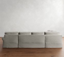 PB Comfort Roll Arm Slipcovered L-Shaped Chaise Sectional (137&quot;)