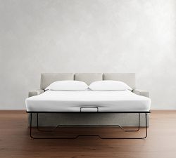 PB Comfort Square Arm Slipcovered Sleeper Sofa with Memory Foam Mattress (74&quot;&ndash;87&quot;)