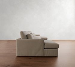 Westwood Square Arm Deep Seat Slipcovered Double Chaise Sectional (172&quot;&ndash;185&quot;)