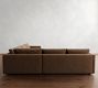 Carmel Slim Arm Leather 3-Piece L-Shaped Wedge Sectional (119&quot;)