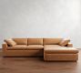Dream Wide Arm Leather Chaise Sectional (120&quot;&ndash;130&quot;)