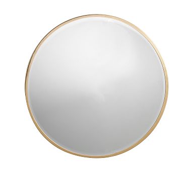 Layne Round Wall Mirror, Brass - 36&quot;