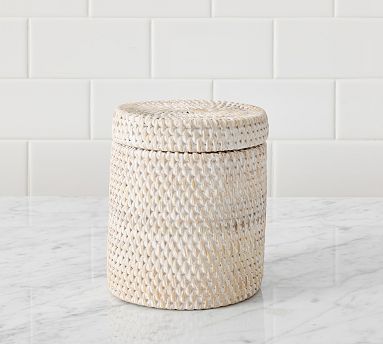 Tava Canister, White Wash, Medium