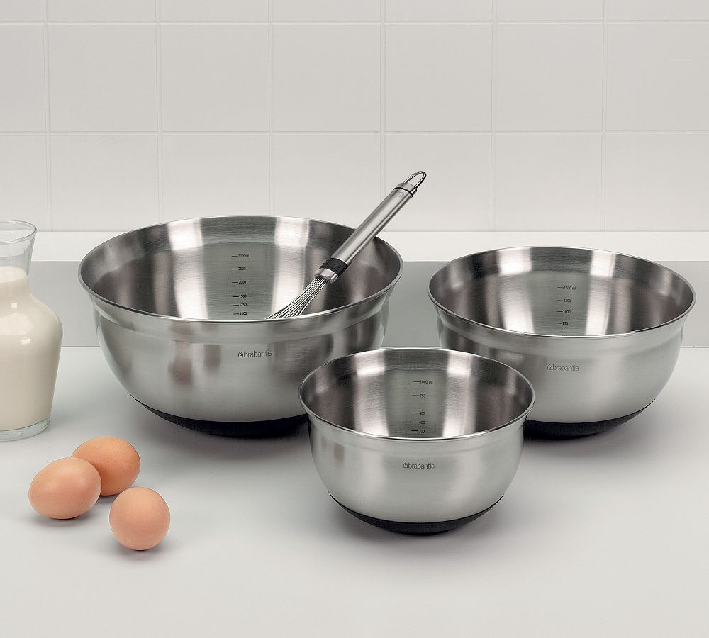 Brabantia Profile Mixing Bowl Matte Steel - Set of 3