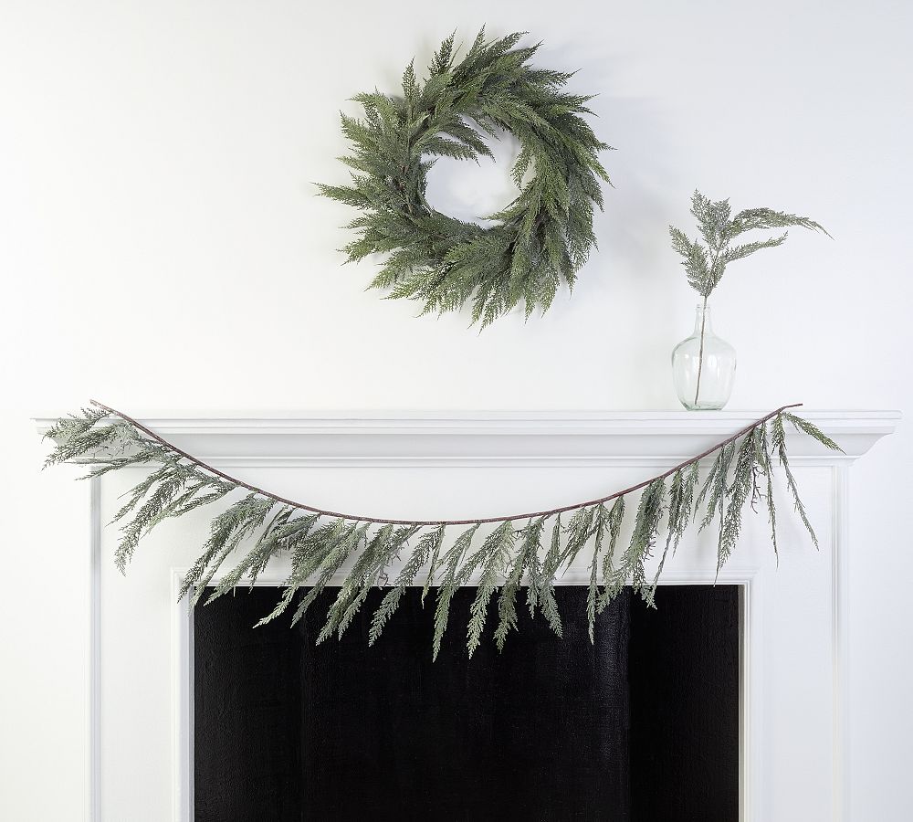 Faux Frosted Cedar Garland