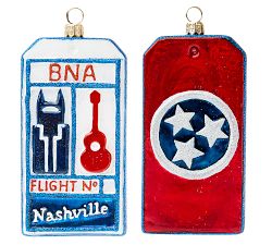 Handmade Heirloom Destination Luggage Tag Ornaments