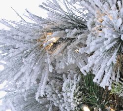 Multi-Functional Lit Flocked Snowbell Pine Faux Christmas Trees