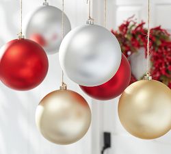 Outdoor Oversized Ornament, Set of 2 - Silver