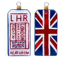 Handmade Heirloom Destination Luggage Tag Ornaments