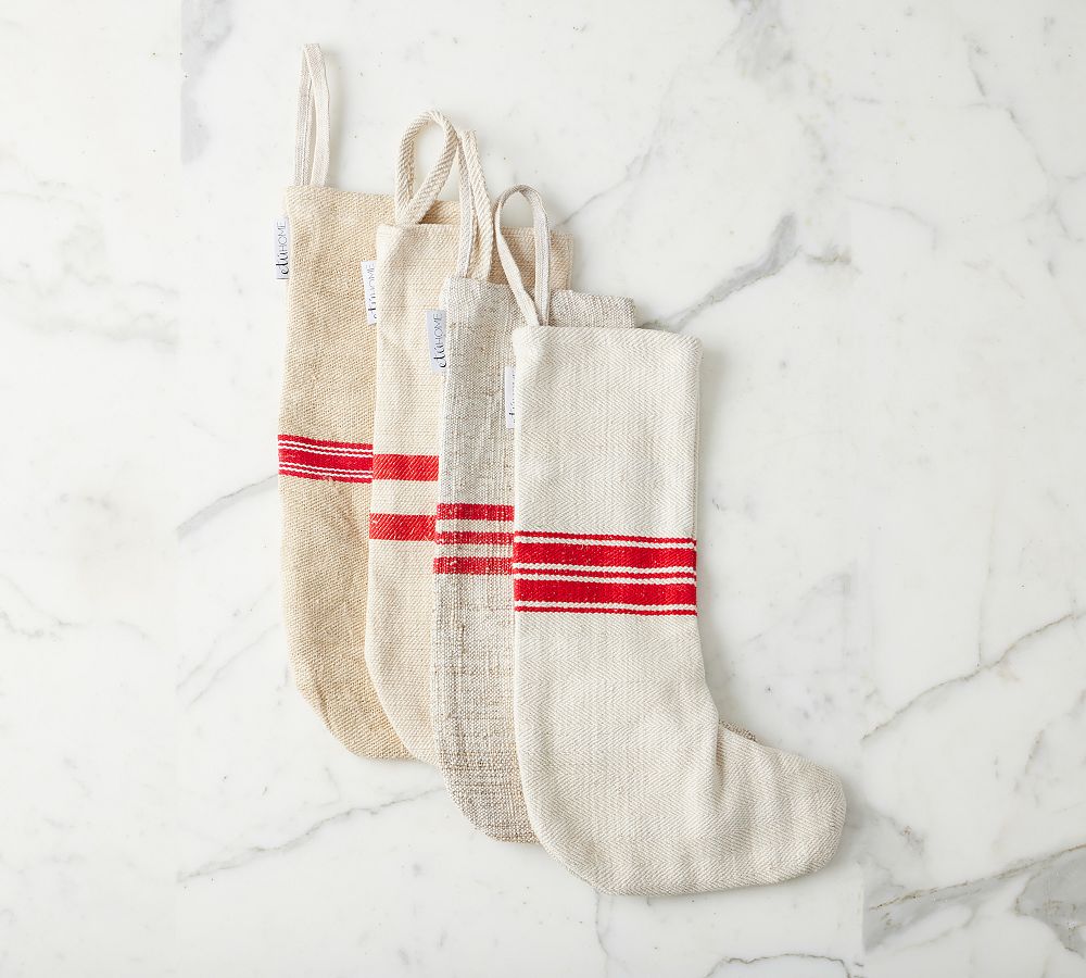 Open Box: Vintage Grain Sack Holiday Stocking