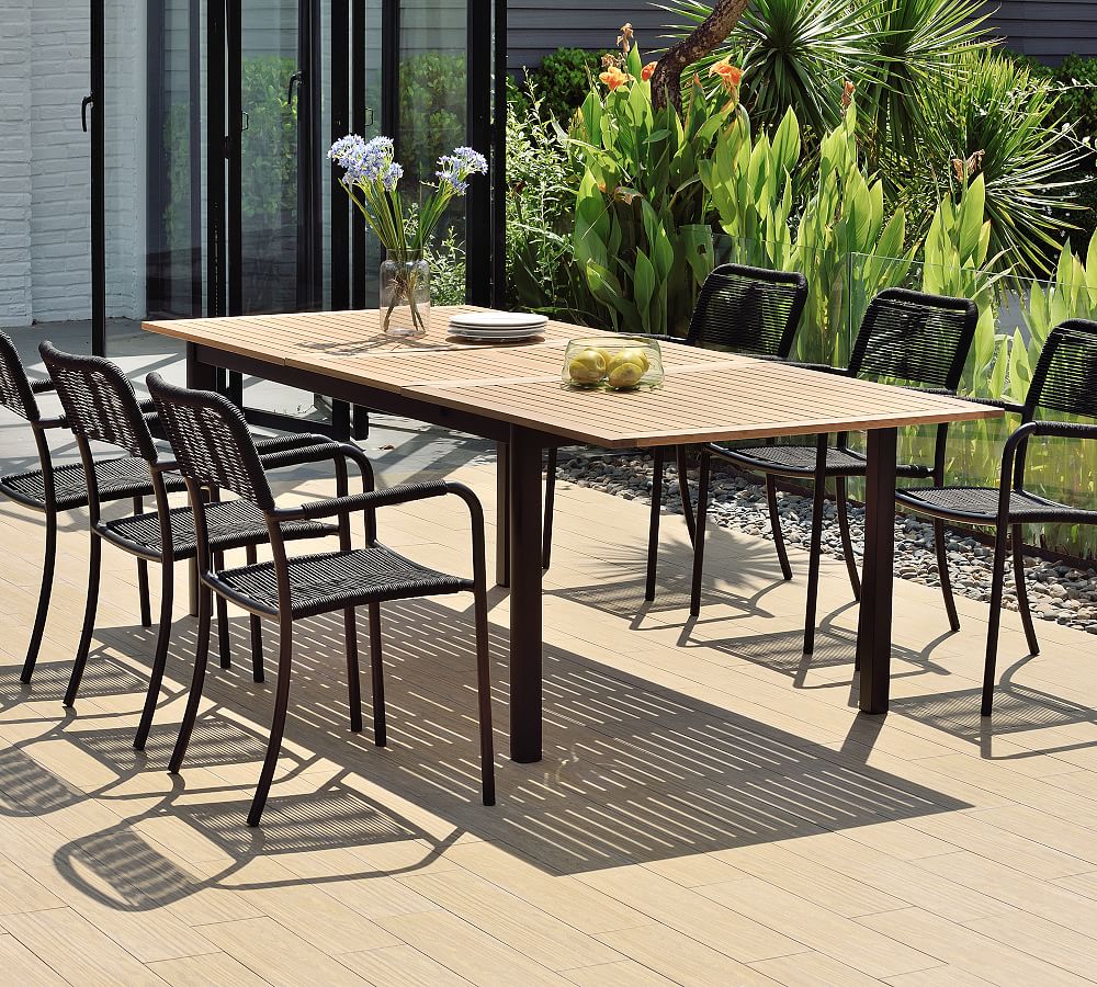 Santa Ana 7-Piece Rectangular Dining Table with Garey Rope Dining Armchair Set