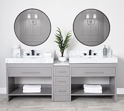 Kalere 84&quot; Marble Top Double Sink Vanity